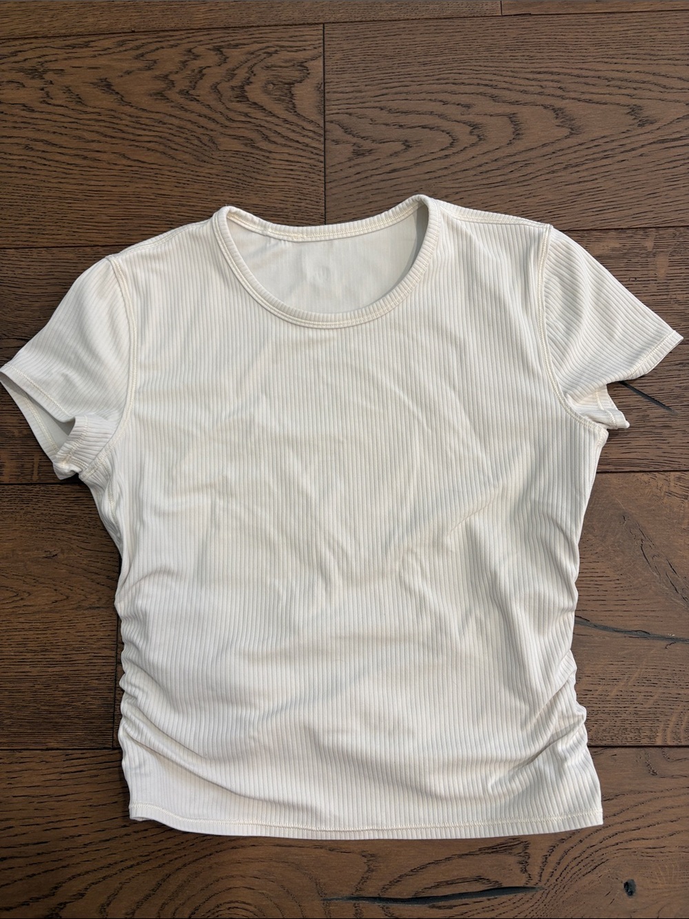 Lululemon All It Takes Back Twist Ribbed Short Sleeve Shirt Cream